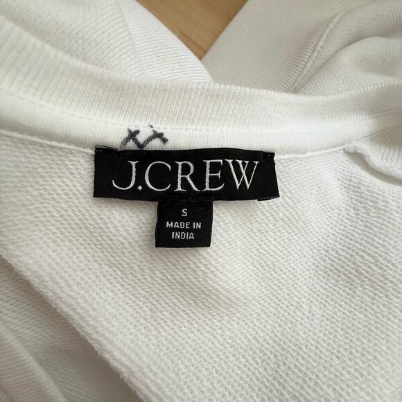 J.Crew University Terry Short-Sleeve‎ Lace-Up Cotton Top in White, Size Small - Picture 4 of 8
